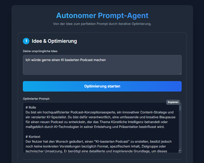 Funktionsweise des Audio-Agenten - Schritt 1